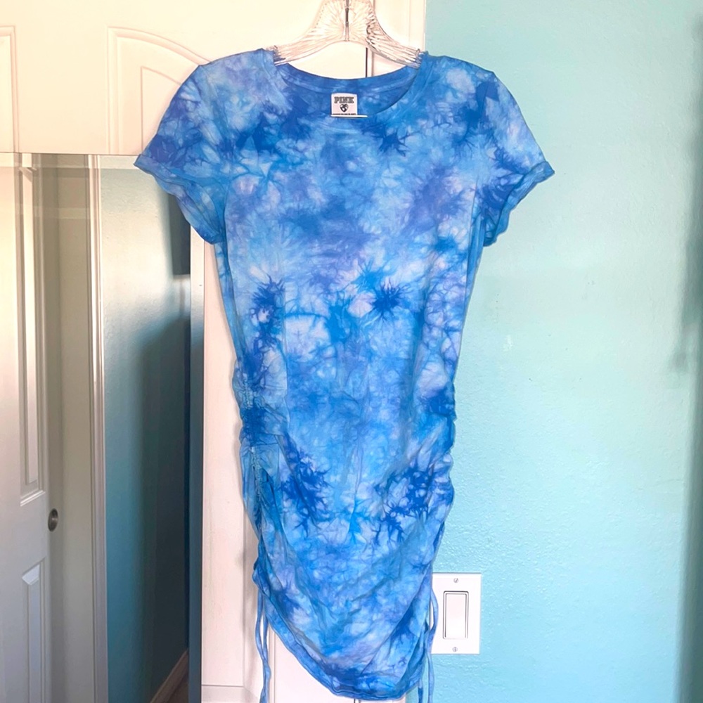 Blue and white tye dye t shirt dress 👕